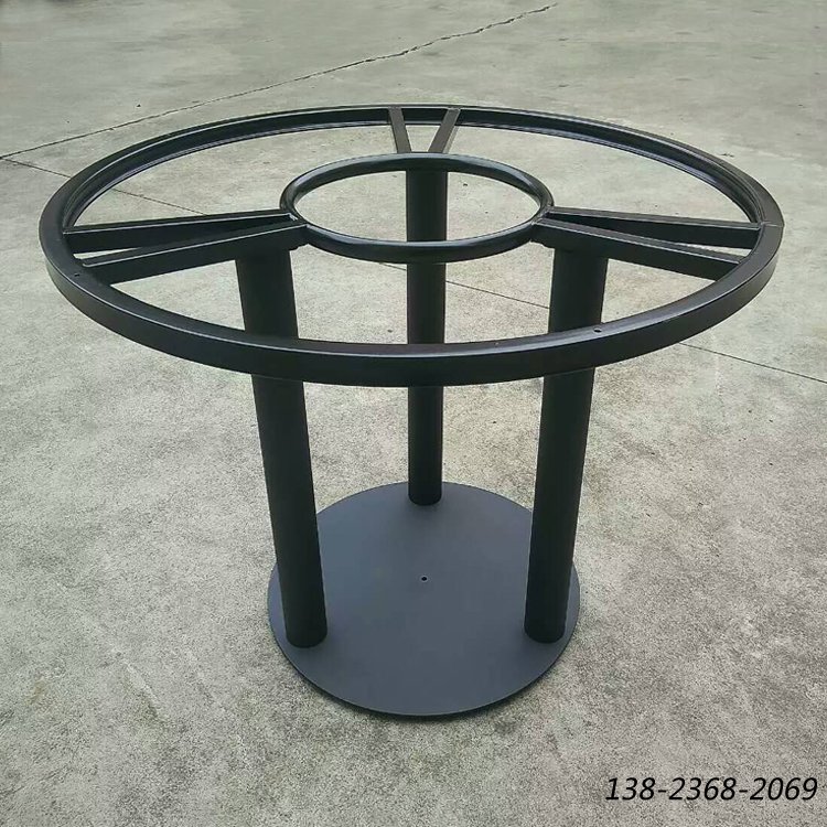 圓桌鑄鐵桌腳，烤漆圓盤腳，大圓桌桌腳